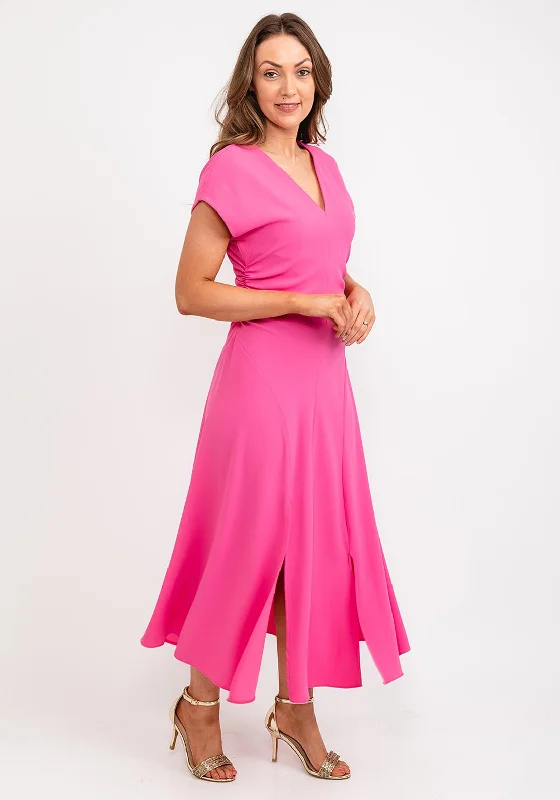 Doorbuster Deal Exquise Ruched Sides Maxi Dress, Pink