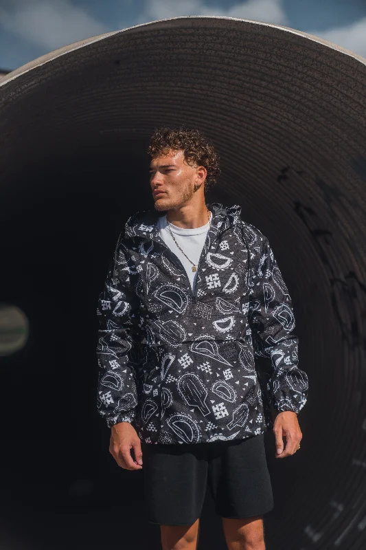Crazy Savings BLACK & WHITE WEAPONS RAIN JACKET