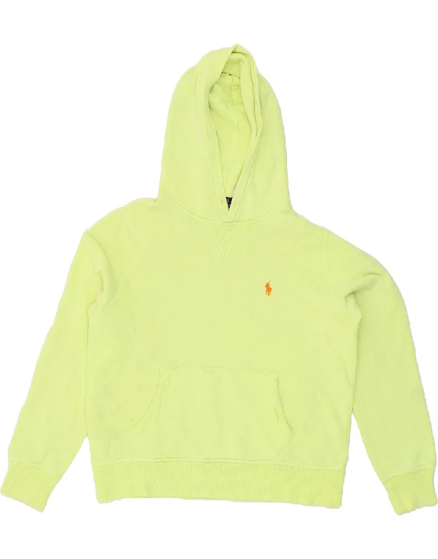 Anniversary Sale POLO RALPH LAUREN Womens Hoodie Jumper UK 16 Large Yellow Cotton