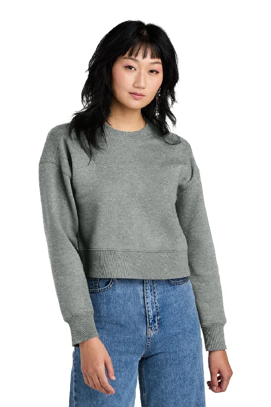 Special Price District Womens Perfect Weight Fleece Cropped Crewneck Sweatshirt - Heather Steel Grey Special Price District Womens Perfect Weight Fleece Cropped Crewneck Sweatshirt - Heather Steel Grey