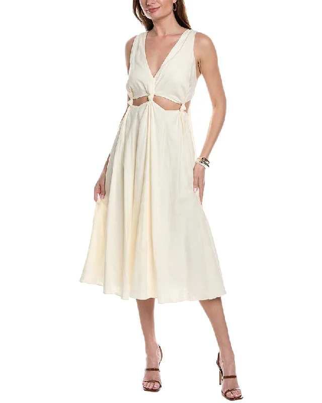 Extra Savings FARM Rio Cutout Waist Linen-Blend Mini Dress