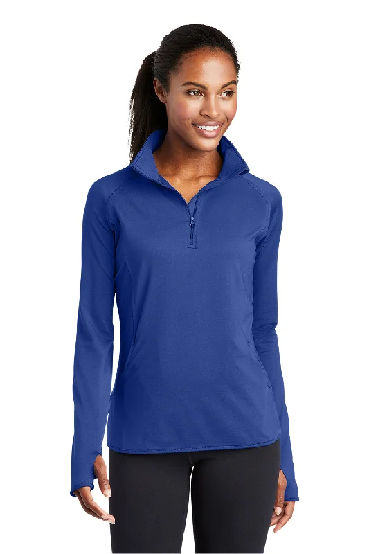 New Markdowns Sport-Tek Womens Sport-Wick Moisture Wicking 1/4 Zip Sweatshirt w/ Pouch Pocket - True Royal Blue New Markdowns Sport-Tek Womens Sport-Wick Moisture Wicking 1/4 Zip Sweatshirt w/ Pouch Pocket - True Royal Blue