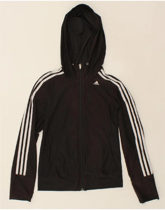 Daily Specials ADIDAS Womens Climacool Zip Hoodie Sweater UK 4/6 XS Black Polyester