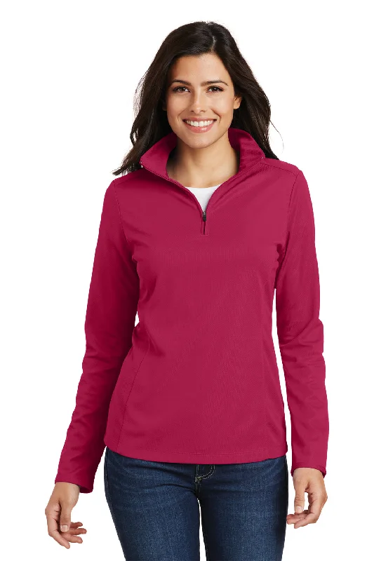 Time-Limited Offer Port Authority Womens Moisture Wicking 1/4 Zip Sweatshirt - Dark Fuchsia Pink - Closeout Time-Limited Offer Port Authority Womens Moisture Wicking 1/4 Zip Sweatshirt - Dark Fuchsia Pink - Closeout