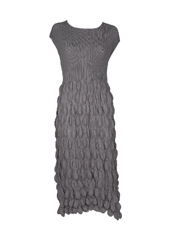Final Markdown O240002 Bubble Pleated Dress *Grey