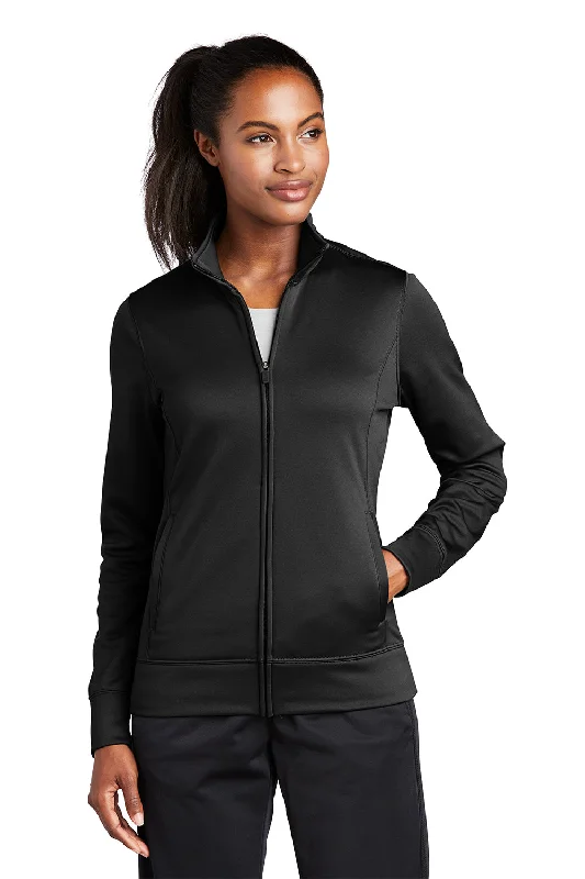 Deal Alert Sport-Tek Womens Sport-Wick Moisture Wicking Fleece Full Zip Sweatshirt w/ Pockets - Black Deal Alert Sport-Tek Womens Sport-Wick Moisture Wicking Fleece Full Zip Sweatshirt w/ Pockets - Black