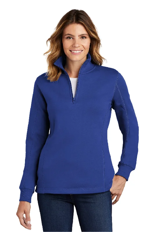 Weekend Deal Sport-Tek Womens Shrink Resistant Fleece 1/4 Zip Sweatshirt - True Royal Blue Weekend Deal Sport-Tek Womens Shrink Resistant Fleece 1/4 Zip Sweatshirt - True Royal Blue