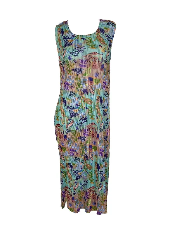 Special Savings N240010 Floral Printed Sleeveless Pleats Dress *Last Piece