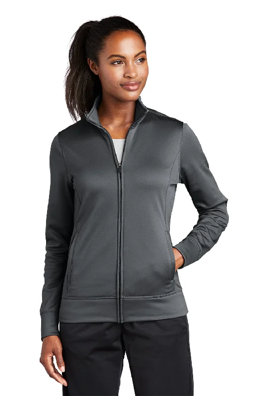 Flash Sale Sport-Tek Womens Sport-Wick Moisture Wicking Fleece Full Zip Sweatshirt w/ Pockets - Dark Smoke Grey Flash Sale Sport-Tek Womens Sport-Wick Moisture Wicking Fleece Full Zip Sweatshirt w/ Pockets - Dark Smoke Grey