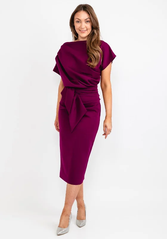 Fantastic Deals Kevan Jon Poppy Tie Midi Dress, Mulberry