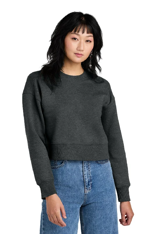 Super Deal District Womens Perfect Weight Fleece Cropped Crewneck Sweatshirt - Heather Charcoal Grey Super Deal District Womens Perfect Weight Fleece Cropped Crewneck Sweatshirt - Heather Charcoal Grey