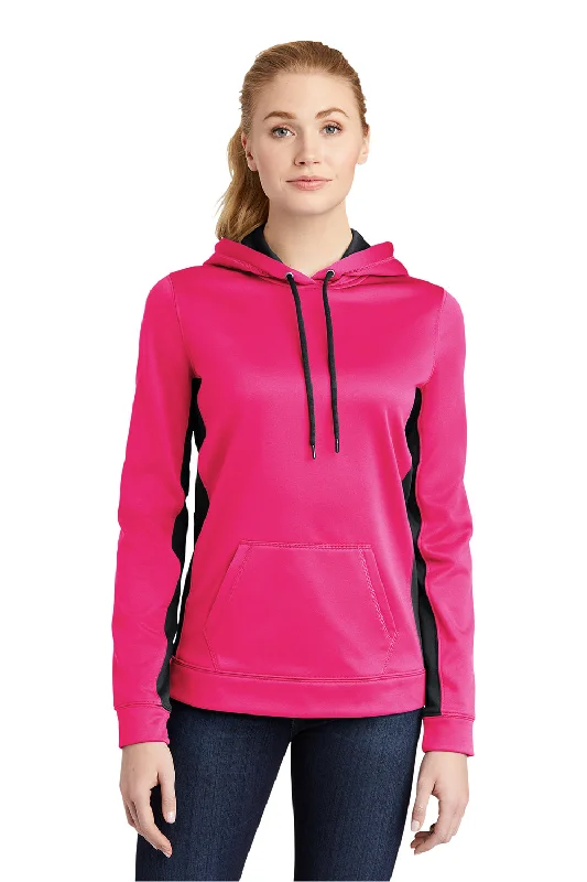 Shop and Save Sport-Tek Womens Sport-Wick Moisture Wicking Fleece Hooded Sweatshirt Hoodie w/ Pouch Pocket - Neon Pink/Black - Closeout Shop and Save Sport-Tek Womens Sport-Wick Moisture Wicking Fleece Hooded Sweatshirt Hoodie w/ Pouch Pocket - Neon Pink/Black - Closeout