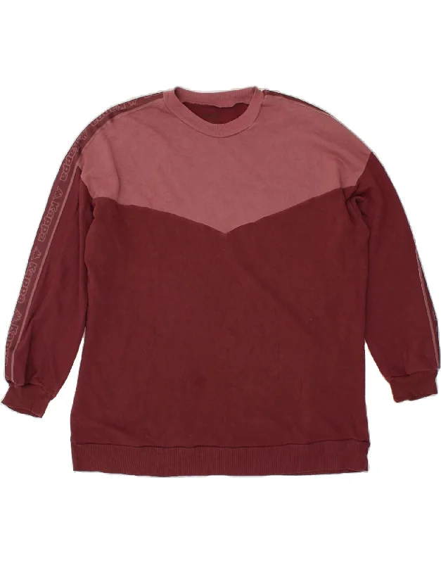 Crazy Savings KAPPA Womens Oversized Graphic Sweatshirt Jumper UK 16 Large Maroon
