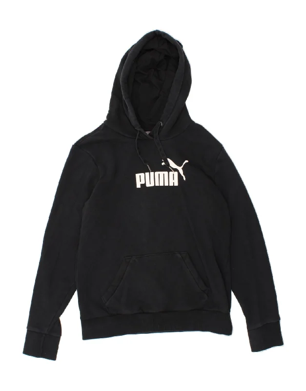 Holiday Sale PUMA Womens Graphic Hoodie Jumper UK 14 Large Black