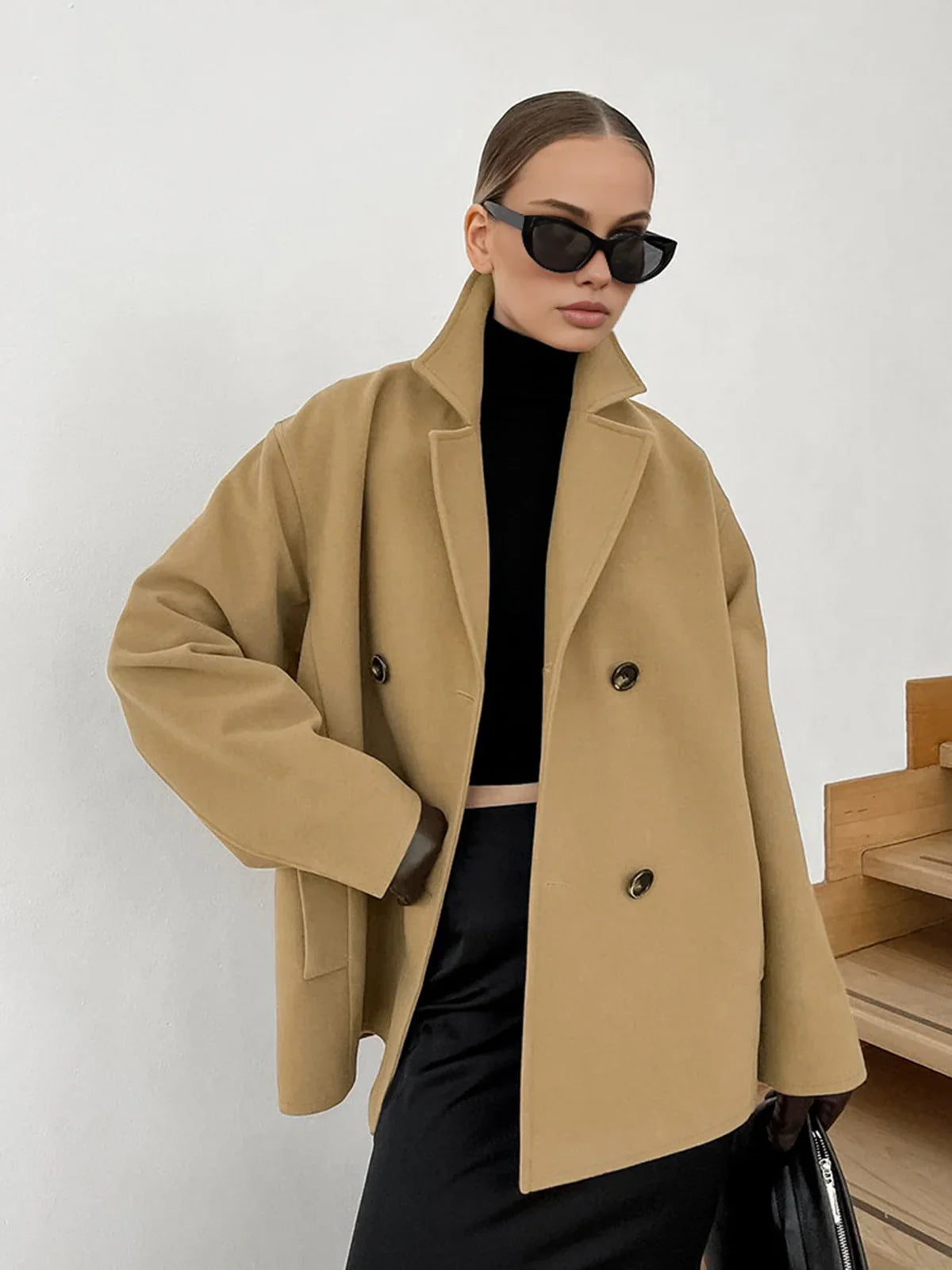 Stock Clearance Lapel Warm Taupe Jacket
