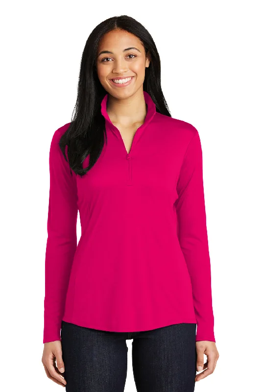 Deal of the Day Sport-Tek Womens Competitor Moisture Wicking 1/4 Zip Sweatshirt - Raspberry Pink - Closeout Deal of the Day Sport-Tek Womens Competitor Moisture Wicking 1/4 Zip Sweatshirt - Raspberry Pink - Closeout