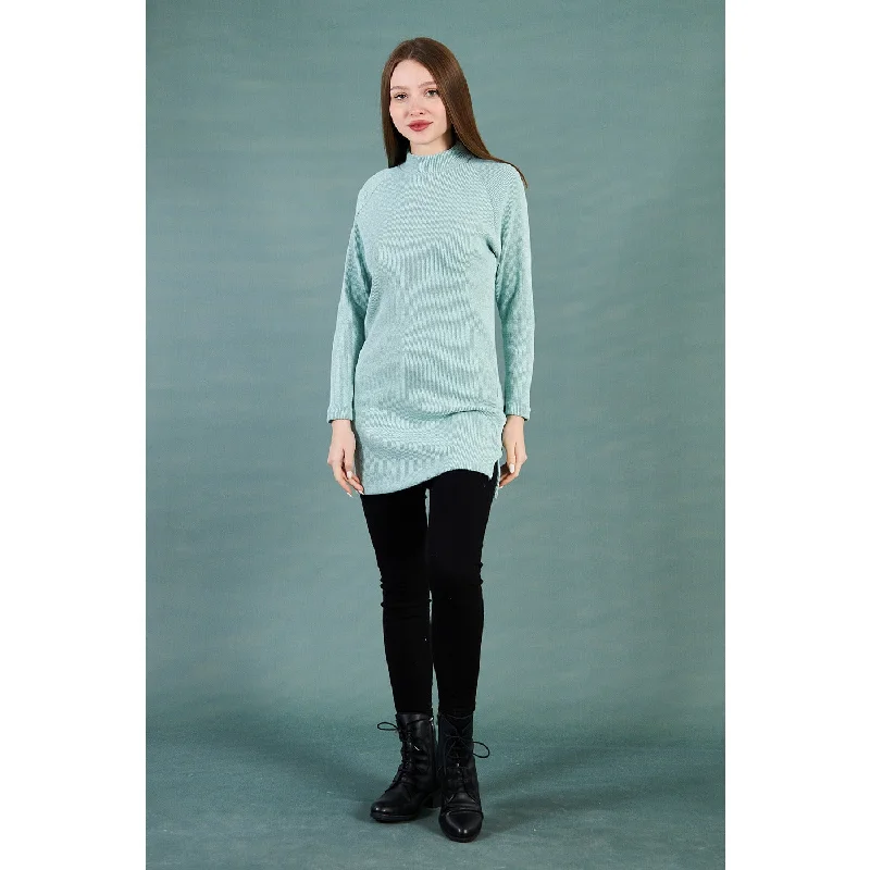 Price Rollback Sea Green Ribbed Long Sweatshirt