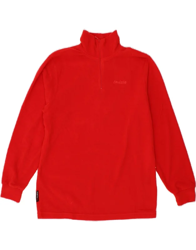 Discount Deals INVICTA Womens Zip Neck Fleece Jumper UK 16 Large Red Polyester
