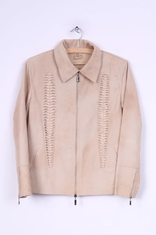 Limited Availability APLX Womens S Jacket Beige Detailed Country Wear Zip Up Top