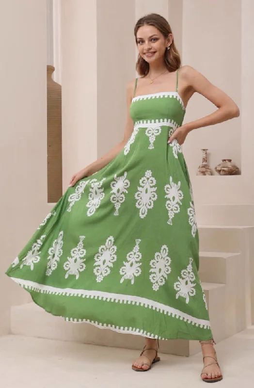 Last Chance Green Nero Maxi Dress