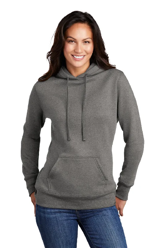 Daily Deals Port & Company Womens Core Fleece Hooded Sweatshirt Hoodie w/ Pouch Pocket - Heather Graphite Grey Daily Deals Port & Company Womens Core Fleece Hooded Sweatshirt Hoodie w/ Pouch Pocket - Heather Graphite Grey
