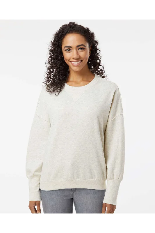 Exclusive Deal MV Sport Womens Sueded Fleece Crewneck Sweatshirt - Oatmeal