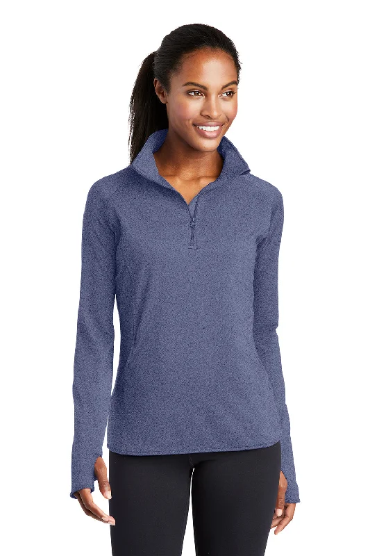 Special Discount Sport-Tek Womens Sport-Wick Moisture Wicking 1/4 Zip Sweatshirt w/ Pouch Pocket - Heather True Navy Blue Special Discount Sport-Tek Womens Sport-Wick Moisture Wicking 1/4 Zip Sweatshirt w/ Pouch Pocket - Heather True Navy Blue